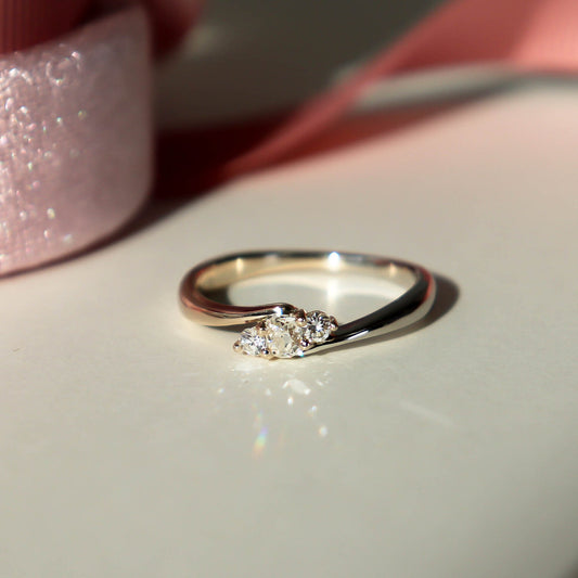 Past, Present and Future: Three-stone repurposed engagement ring