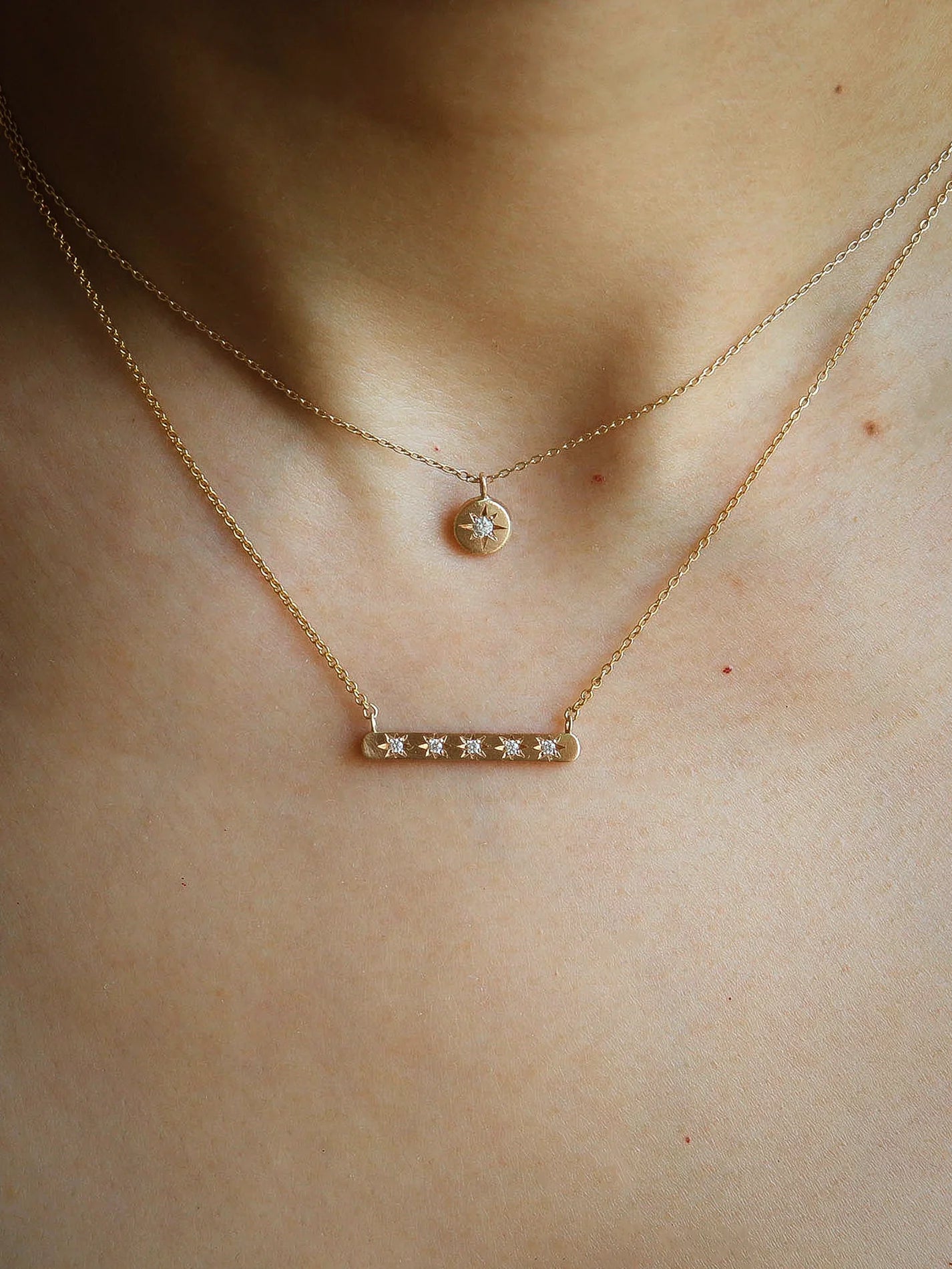 Stardust Bar Necklace With Diamonds - studiocosette.com