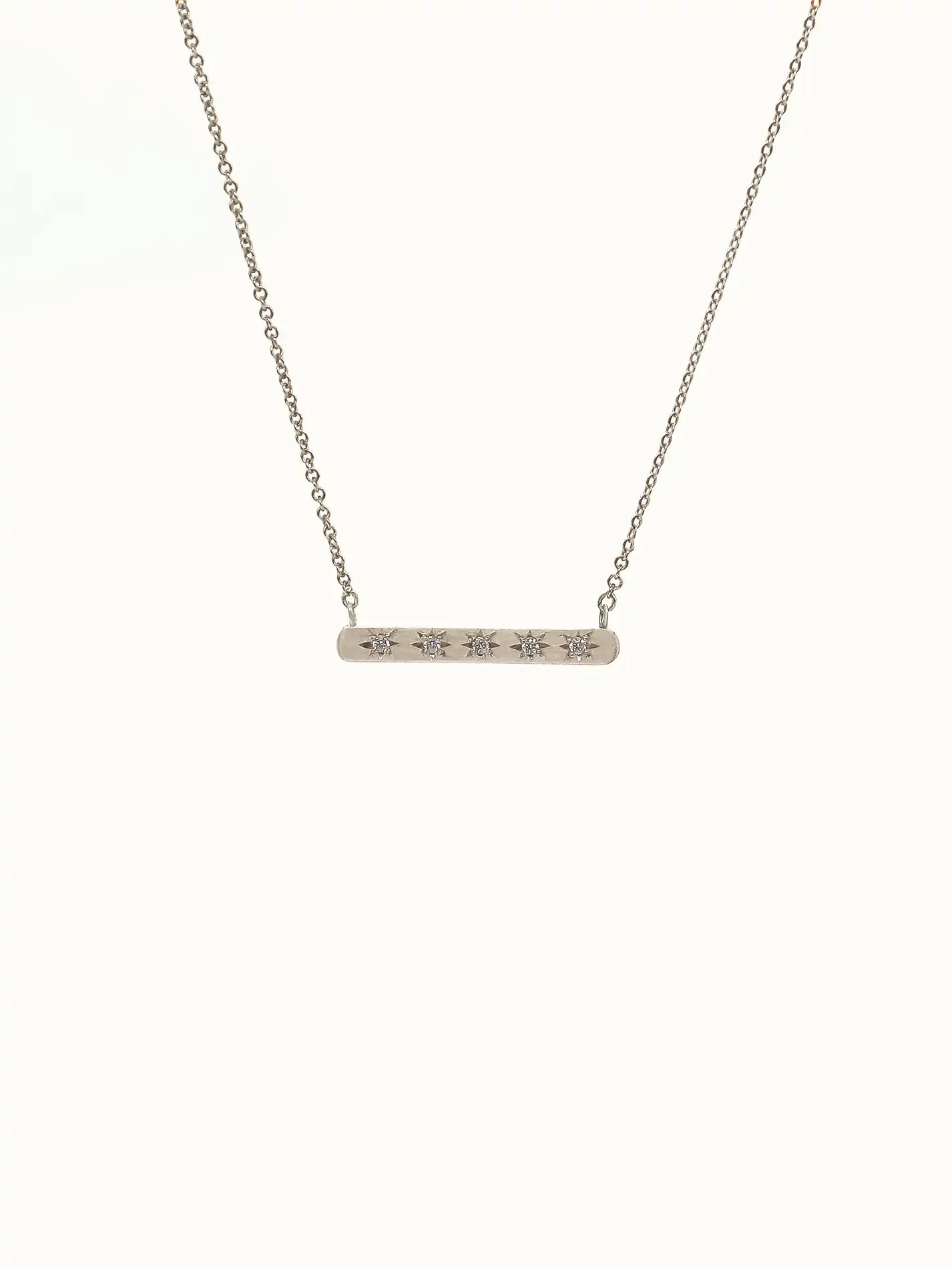 Stardust Bar Necklace With Diamonds - studiocosette.com