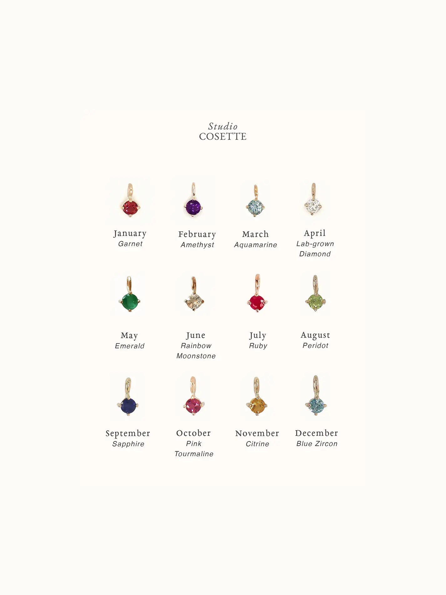 December Birthstone Necklace: Blue Zircon