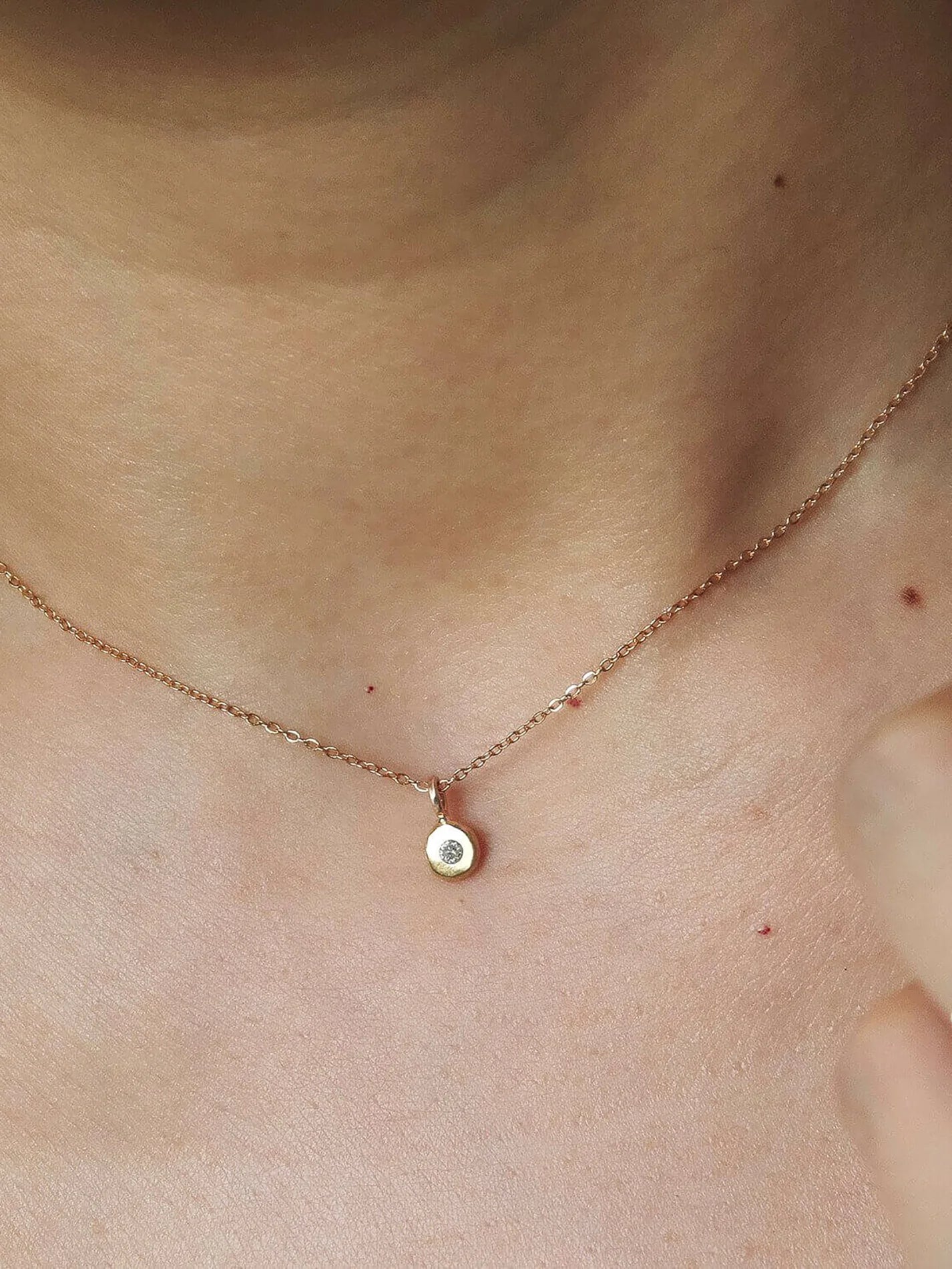 Tiny Diamond Necklace. Black or White diamond