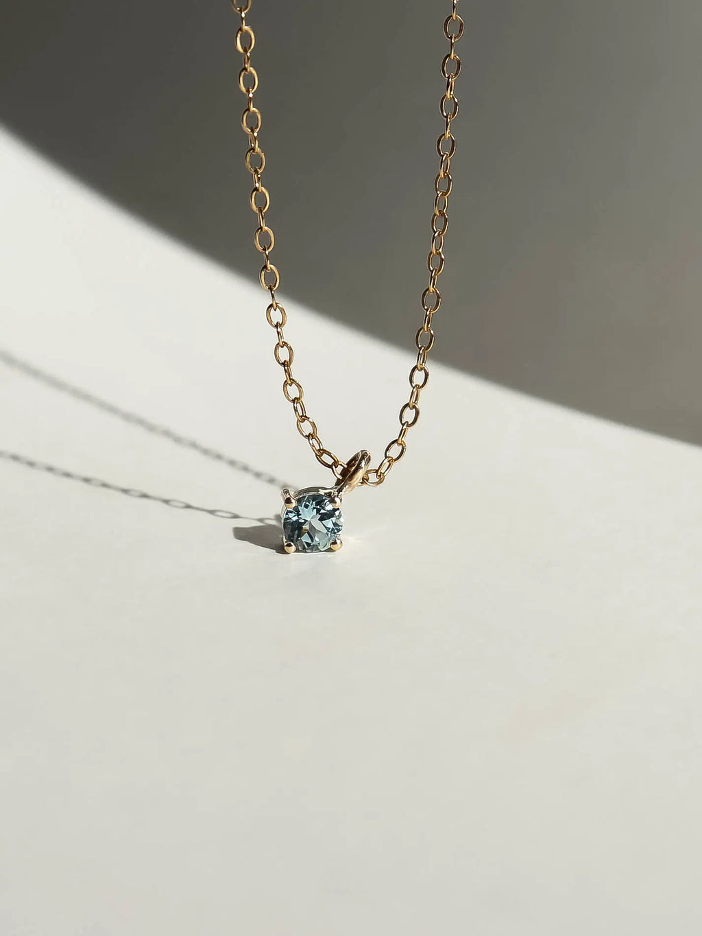 March Birthstone Necklace: Aquamarine