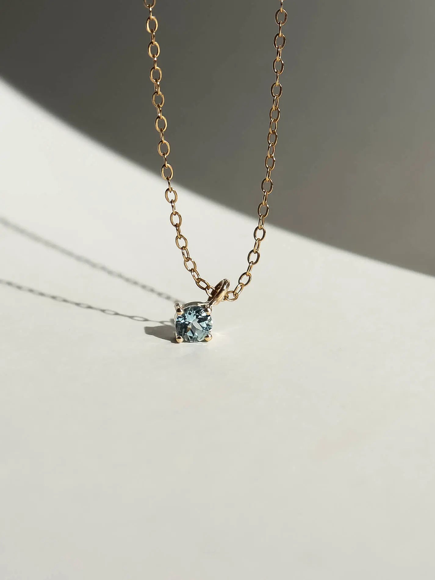 March Birthstone Necklace: Aquamarine