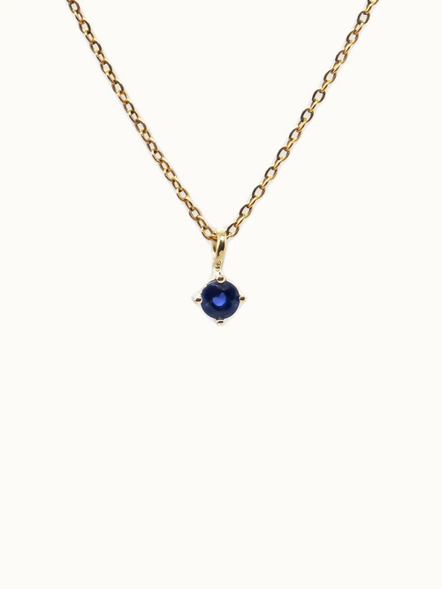 September Birthstone Necklace: Sapphire