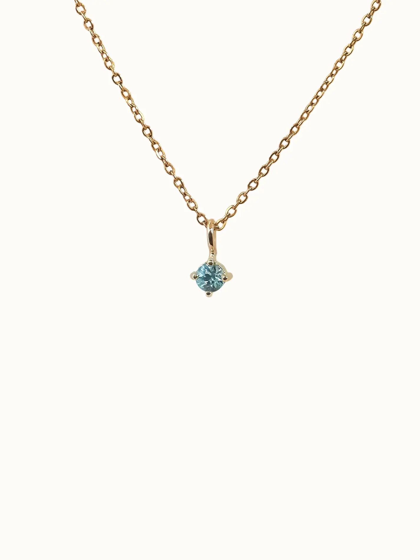 December Birthstone Necklace: Blue Zircon