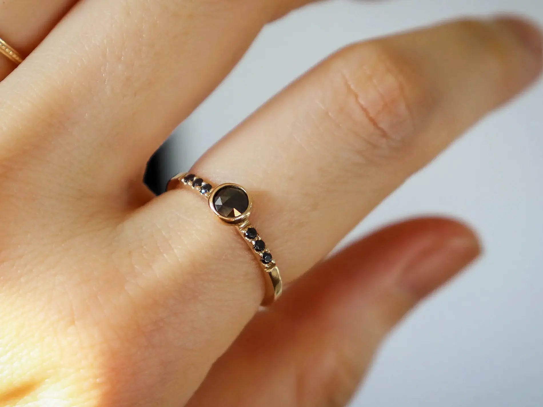 Ligeia black diamond ring