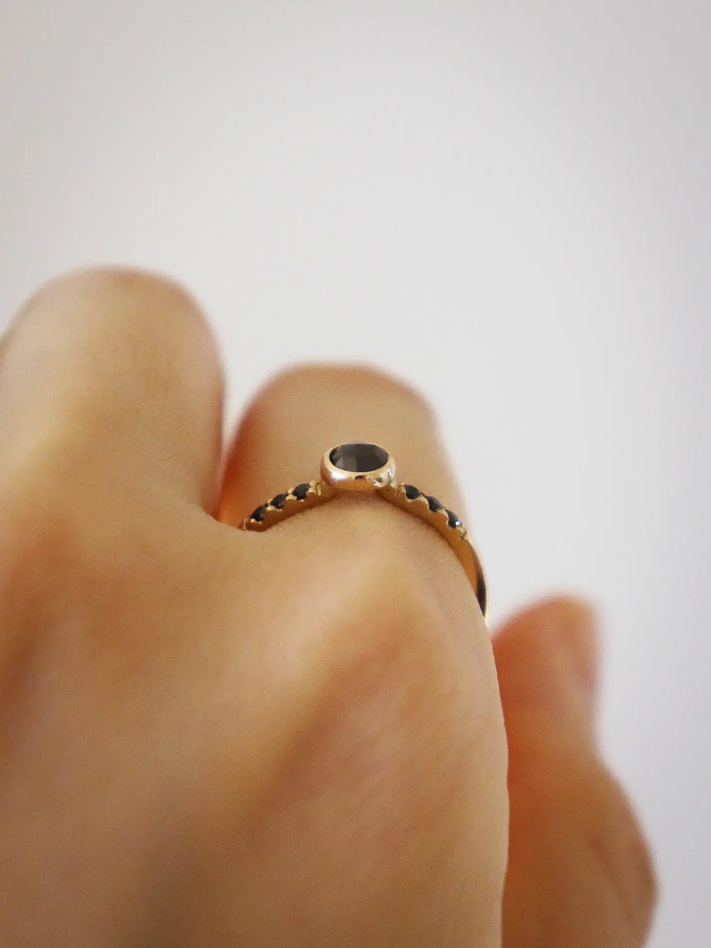 Ligeia black diamond ring