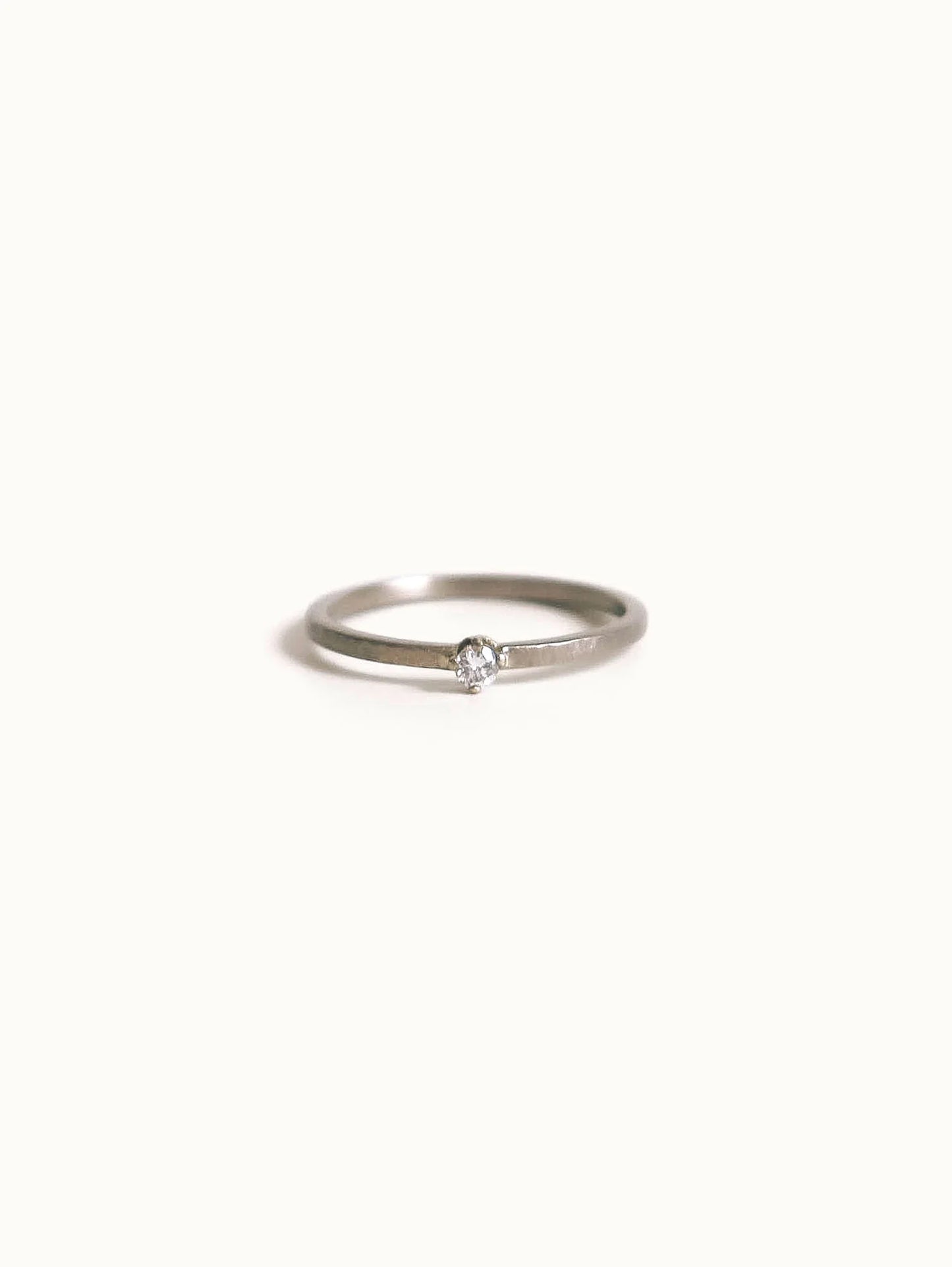 Baby diamond ring. Palladium white gold