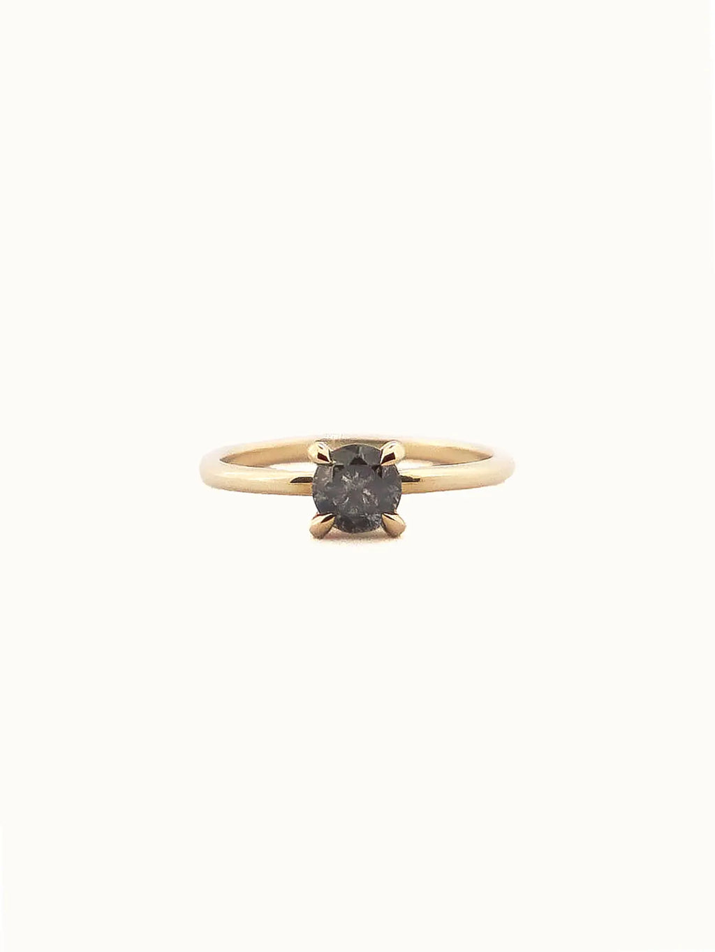 Ravenna. Natural salt and pepper diamond solitaire ring