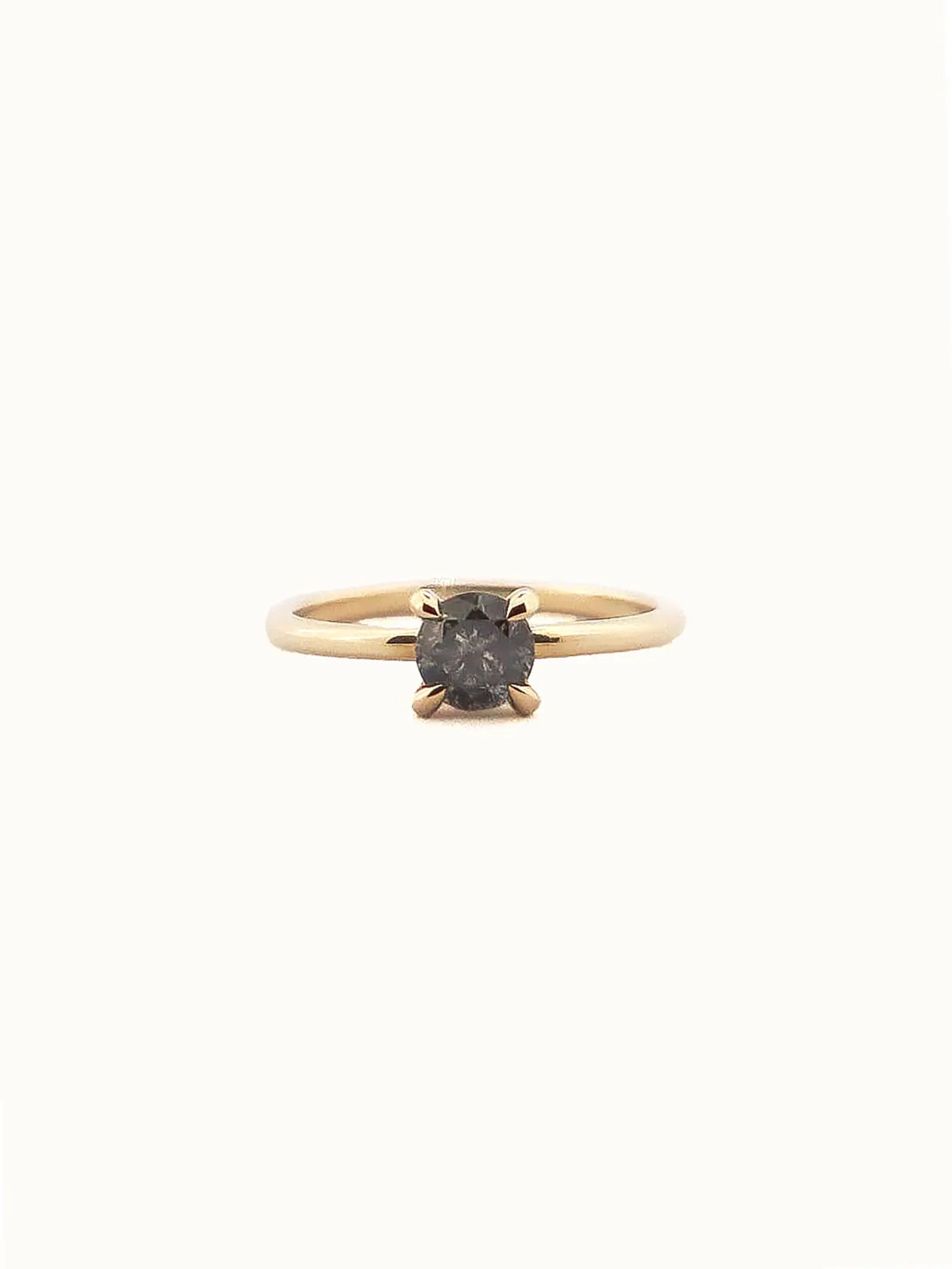 Ravenna. Natural salt and pepper diamond solitaire ring