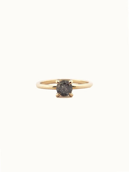 Ravenna. Natural salt and pepper diamond solitaire ring