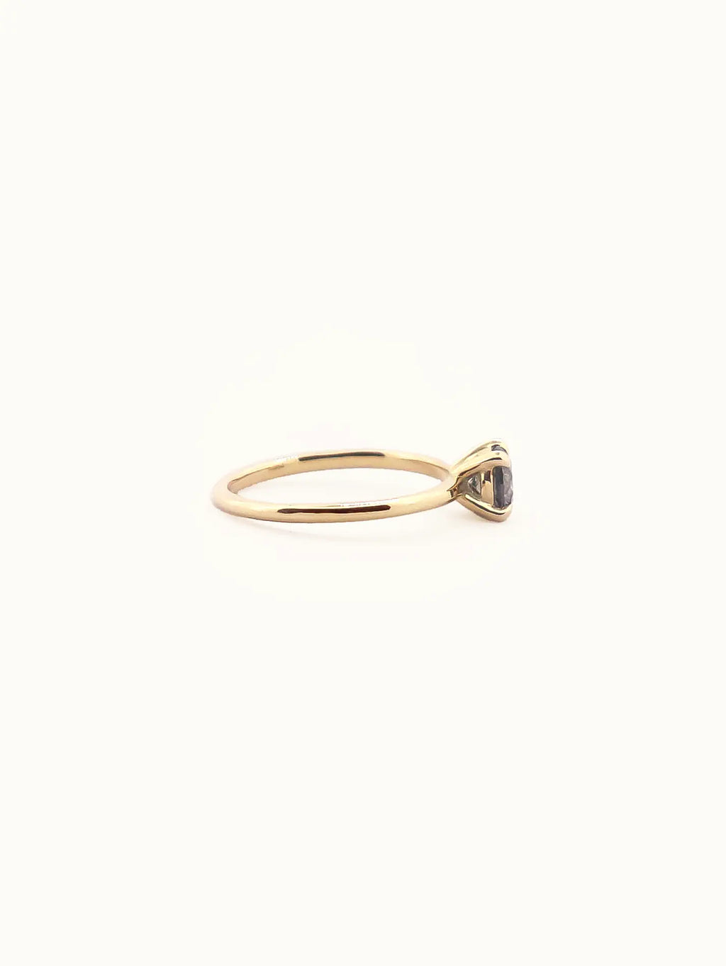 Ravenna. Natural salt and pepper diamond solitaire ring