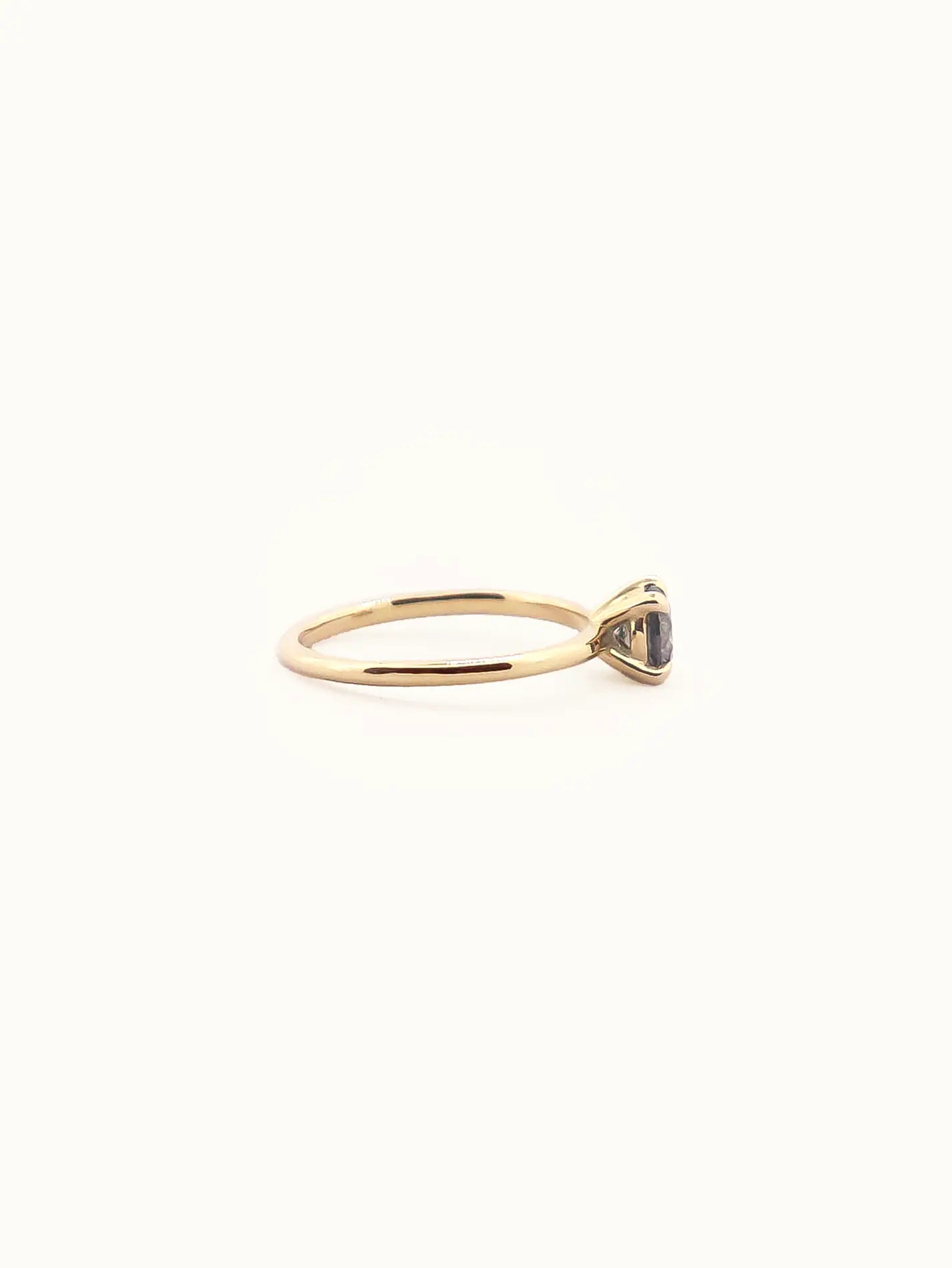 Ravenna. Natural salt and pepper diamond solitaire ring