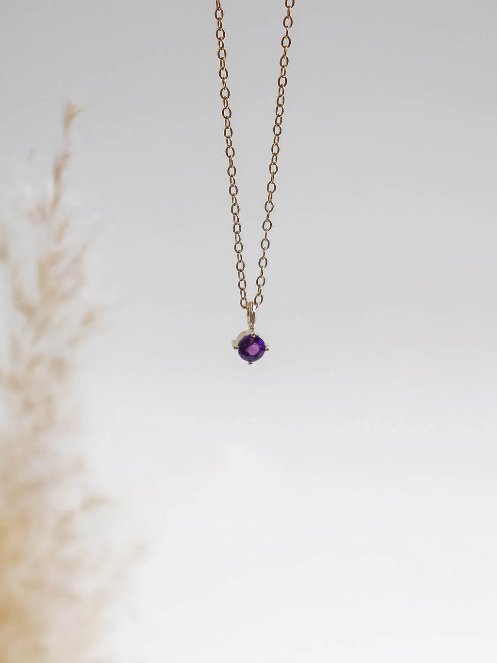 February Birthstone Necklace: Amethyst