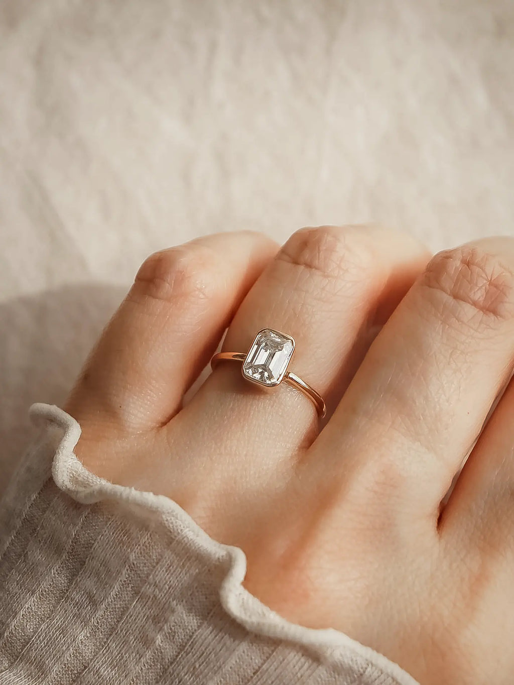Ava. Emerald Cut Diamond Ring