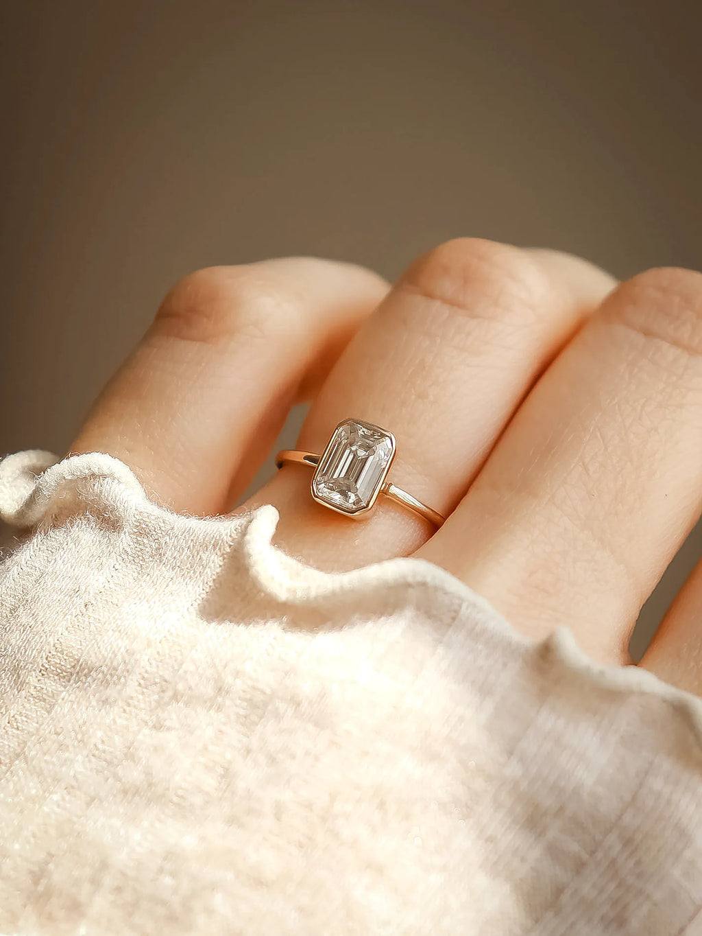 Ava. Emerald Cut Diamond Ring