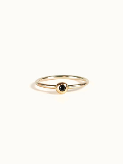 Black diamond pebble ring