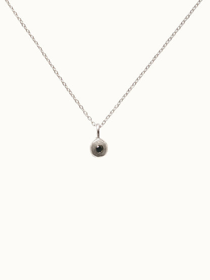 Tiny Diamond Necklace. Black or White diamond