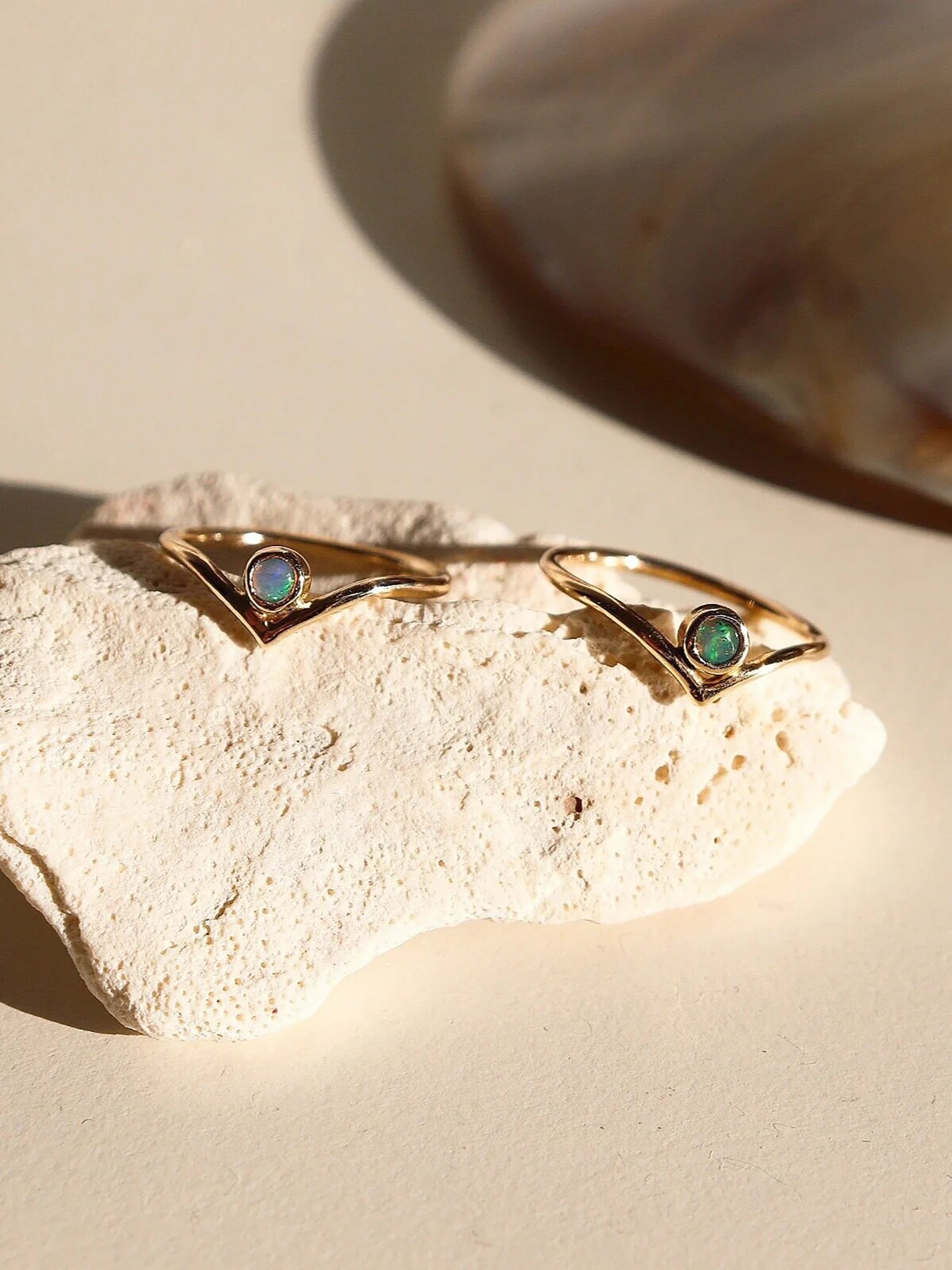 Chevron Band With Opal