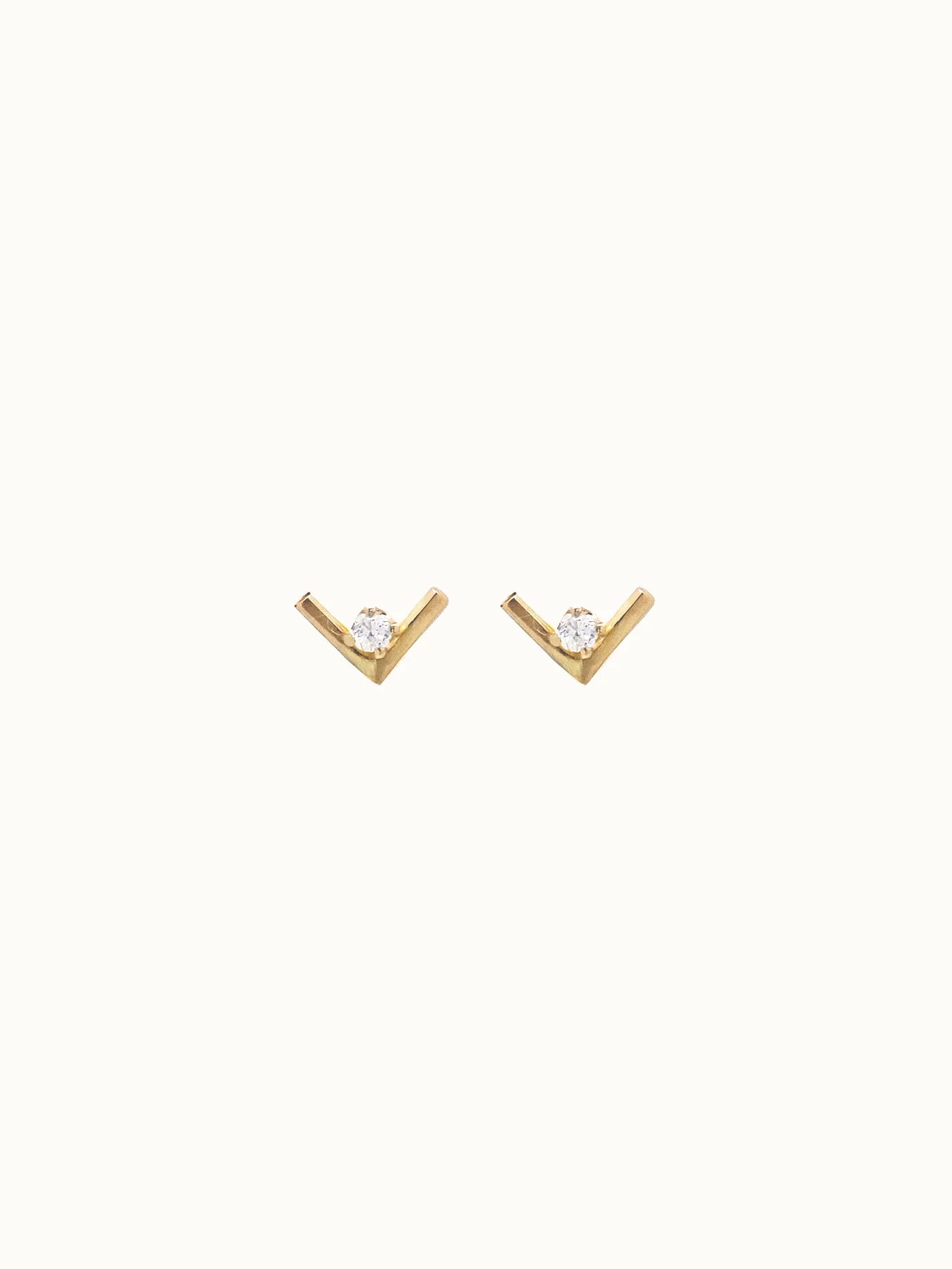 Chevron Studs With Diamonds