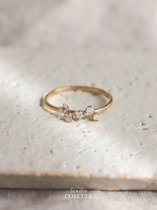 Diamond Cluster Constellation Ring. 18K