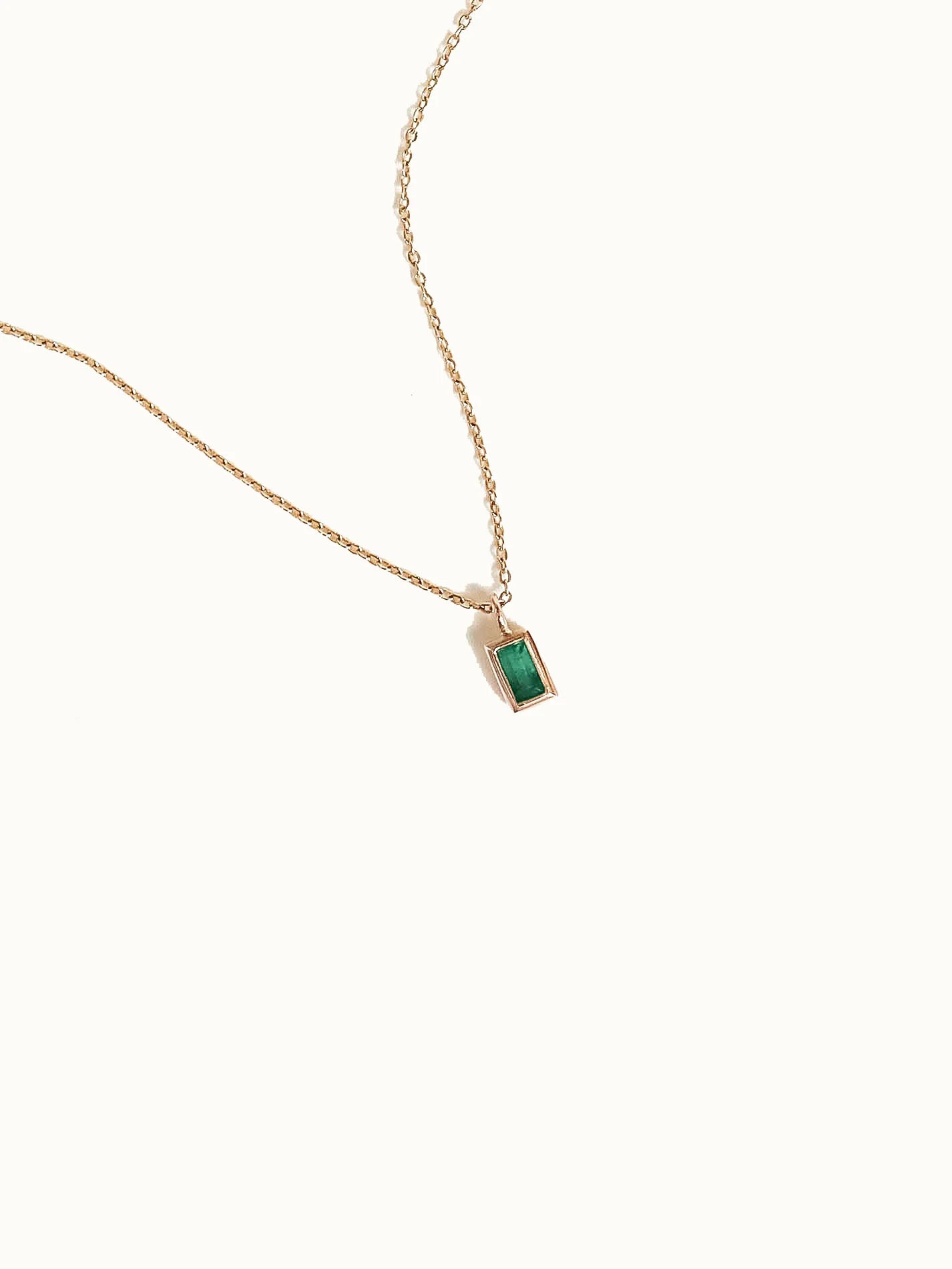 emerald baguette necklace