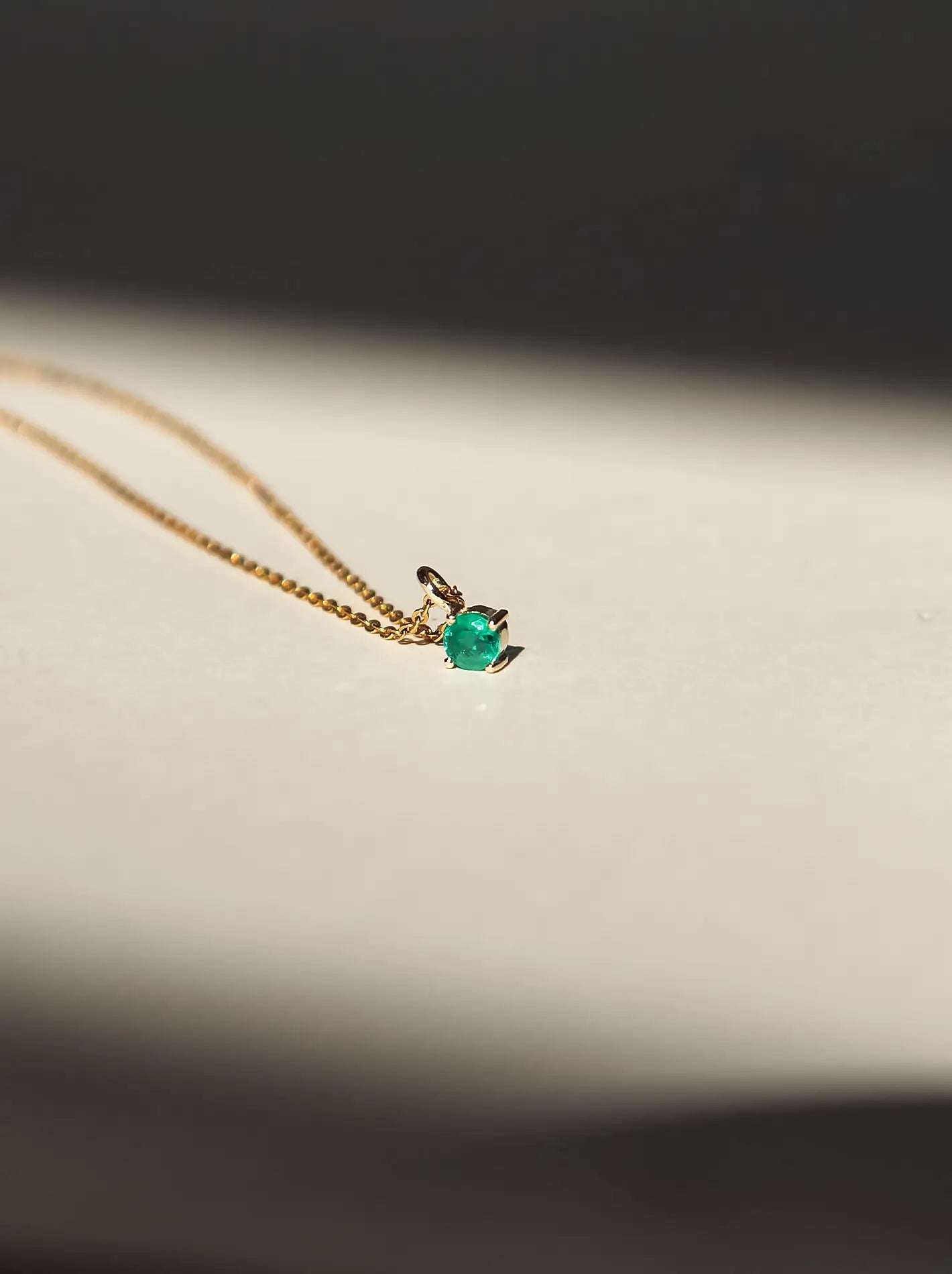 May Birthstone Necklace: Emerald