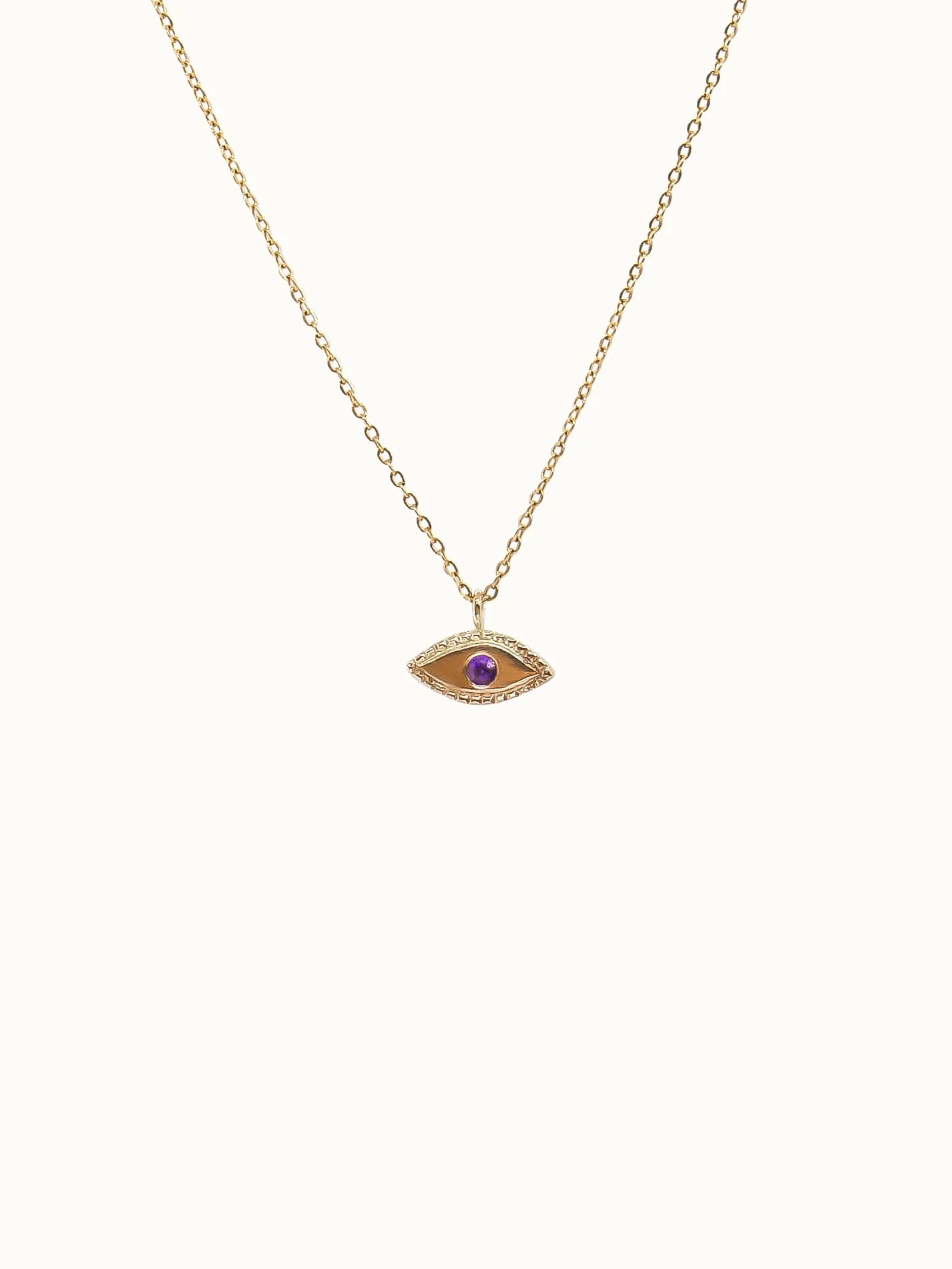 Yellow Gold Evil Eye Cubic Zirconia Pendant Necklace With Turquoise Center  Stone