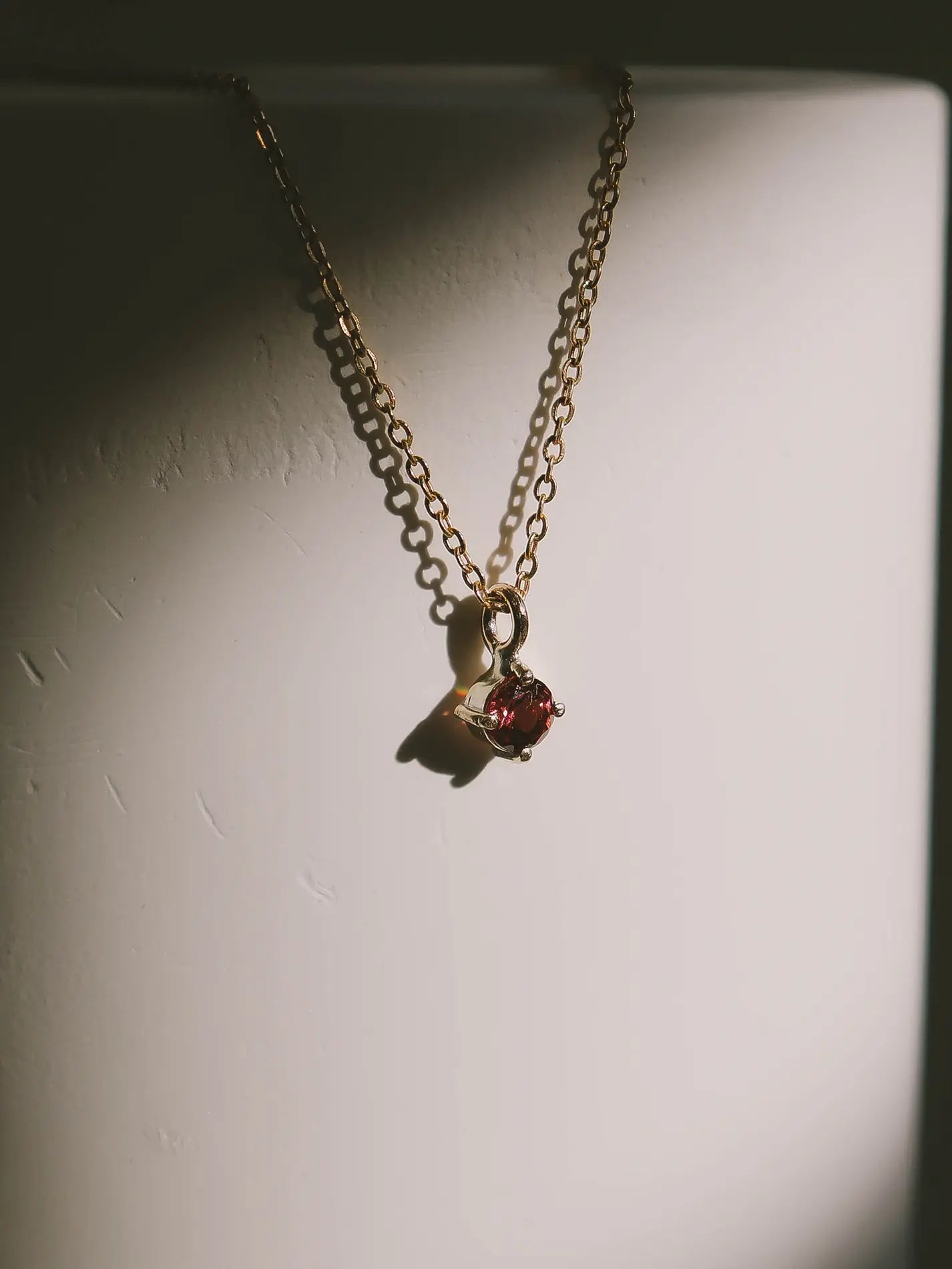 January Birthstone Necklace: Garnet
