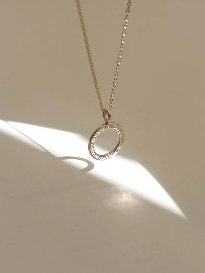 Halo - Textured Circle Necklace