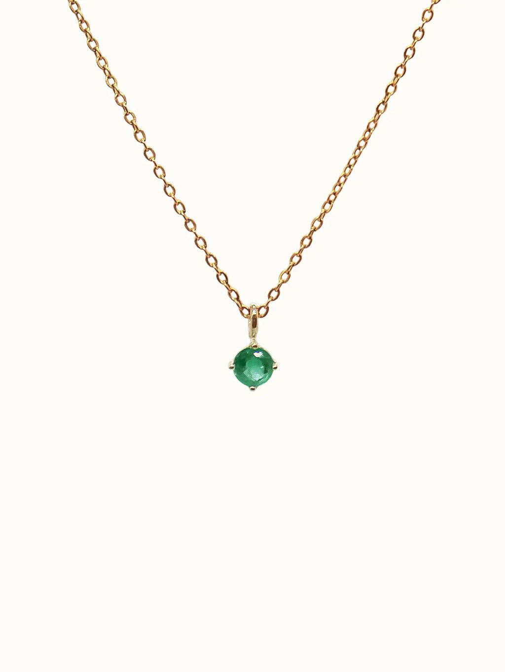 May Birthstone Necklace: Emerald