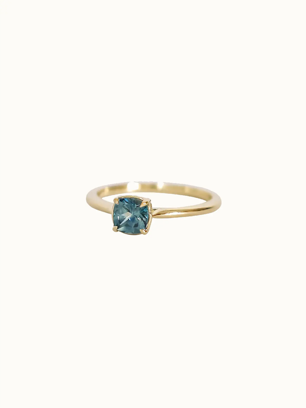 Cushion Cut Montana Sapphire Solitaire. Ready-to-ship