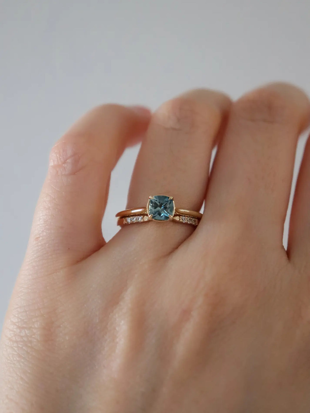 Cushion Cut Montana Sapphire Solitaire. Ready-to-ship