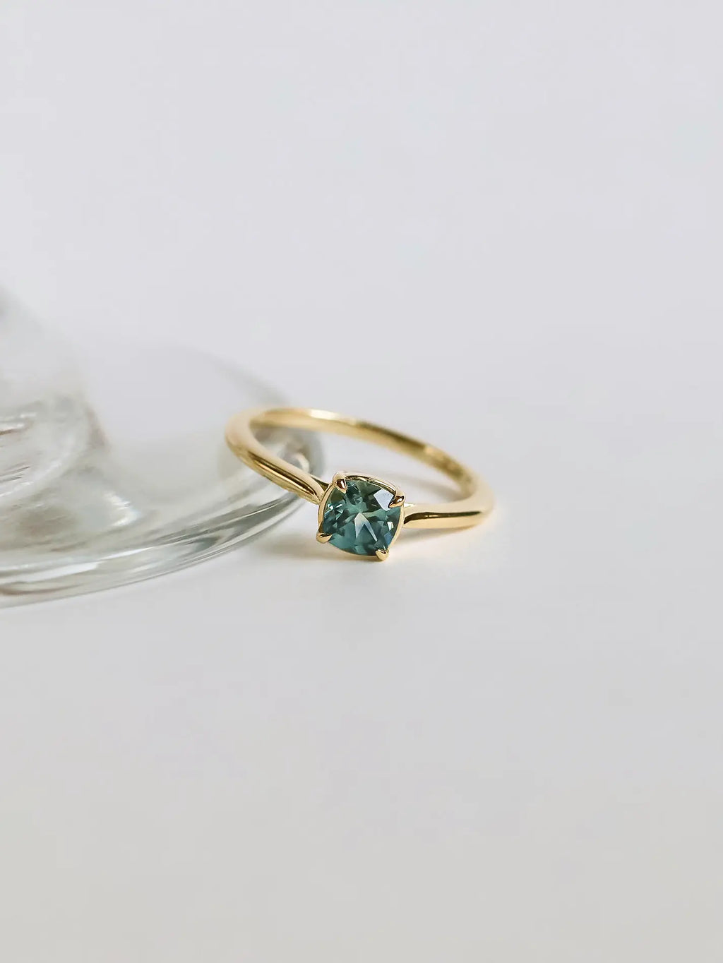 Cushion Cut Montana Sapphire Solitaire. Ready-to-ship
