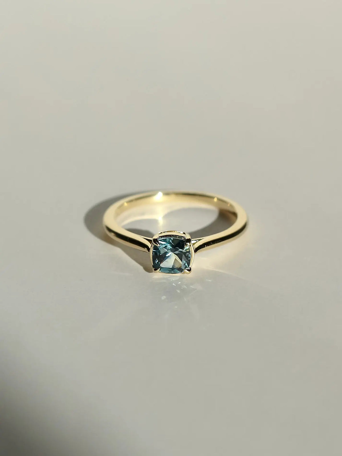 Cushion Cut Montana Sapphire Solitaire. Ready-to-ship