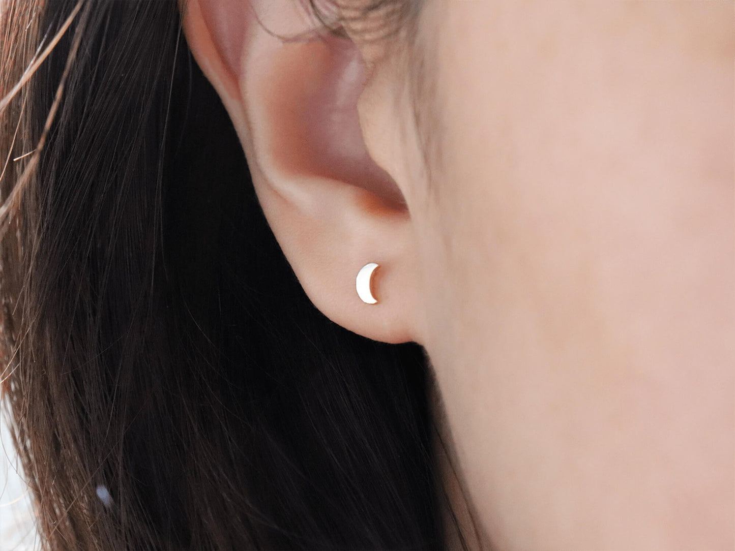 Crescent moon studs