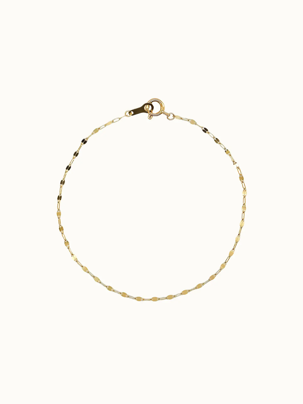 Moonlit Chain Bracelet in 10K yellow gold, polished mirror-finish links, delicate minimalist chain for layering or solo wear.