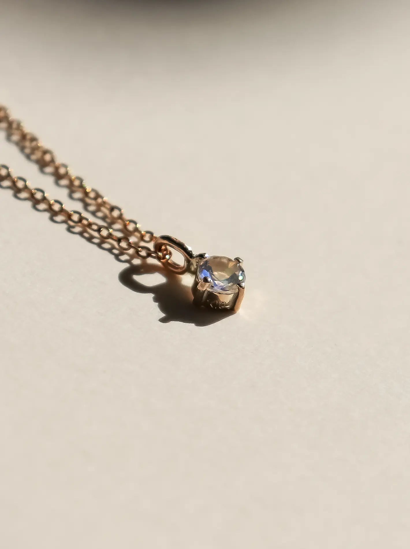 June Birthstone Necklace: Moonstone