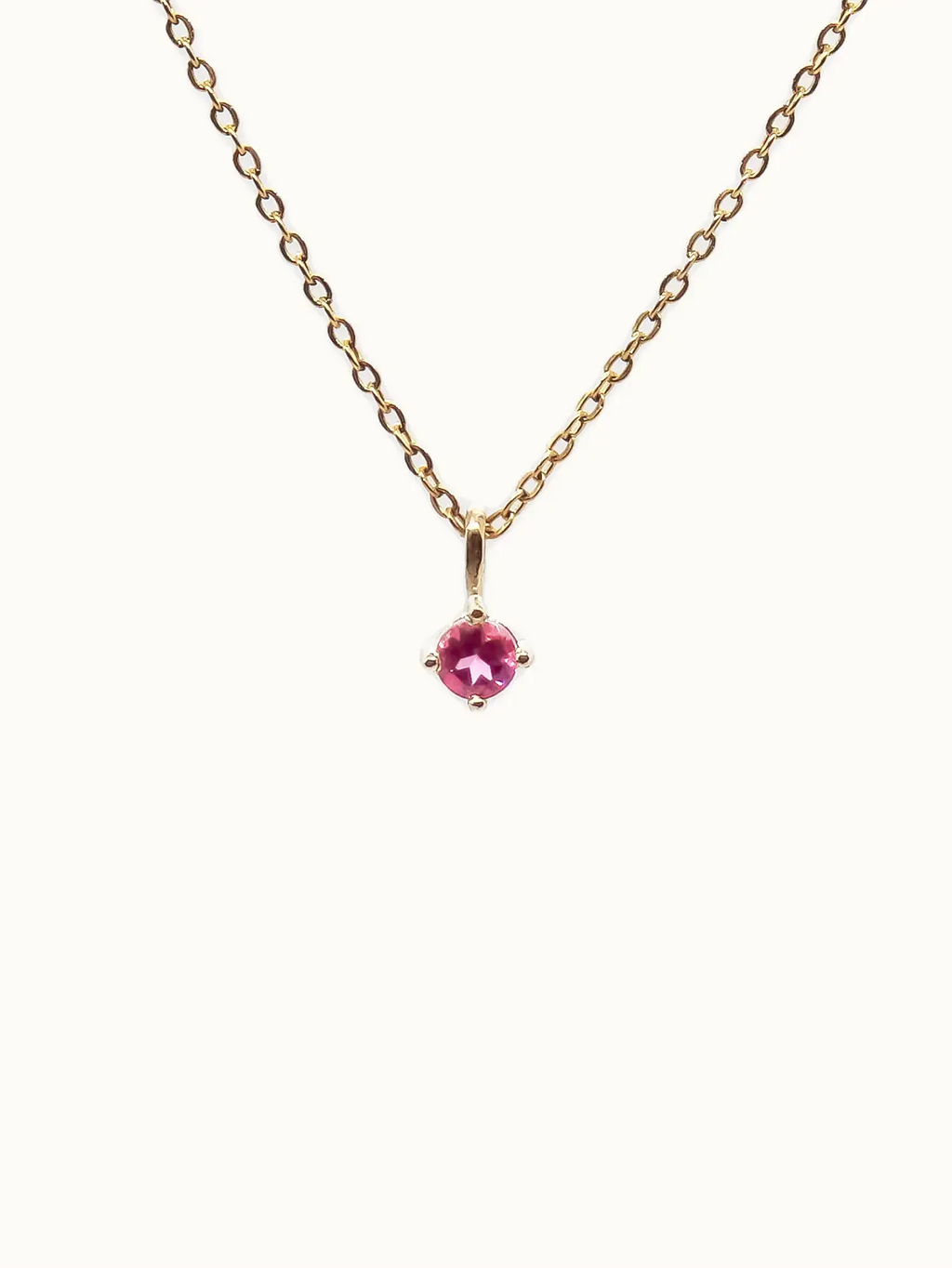 October Birthstone Necklace: Tourmaline