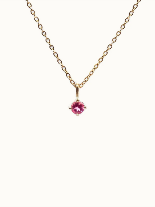 October Birthstone Necklace: Tourmaline