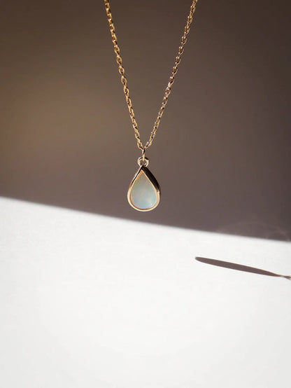 Opal tear drop necklace