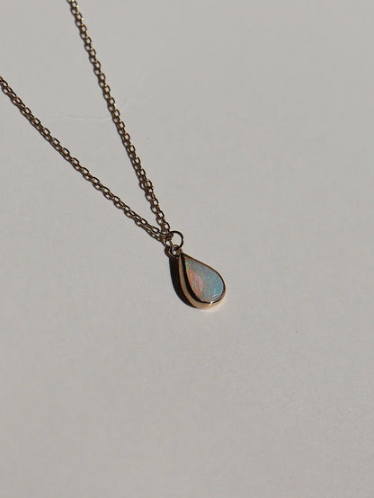 Opal tear drop necklace