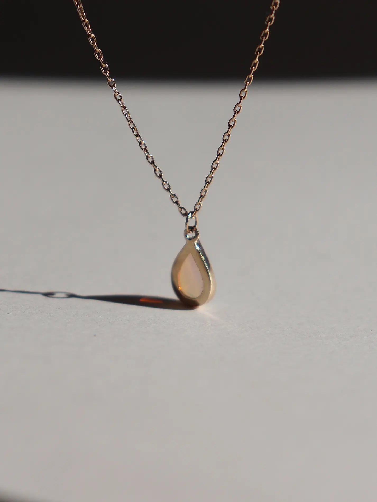 Opal tear drop necklace