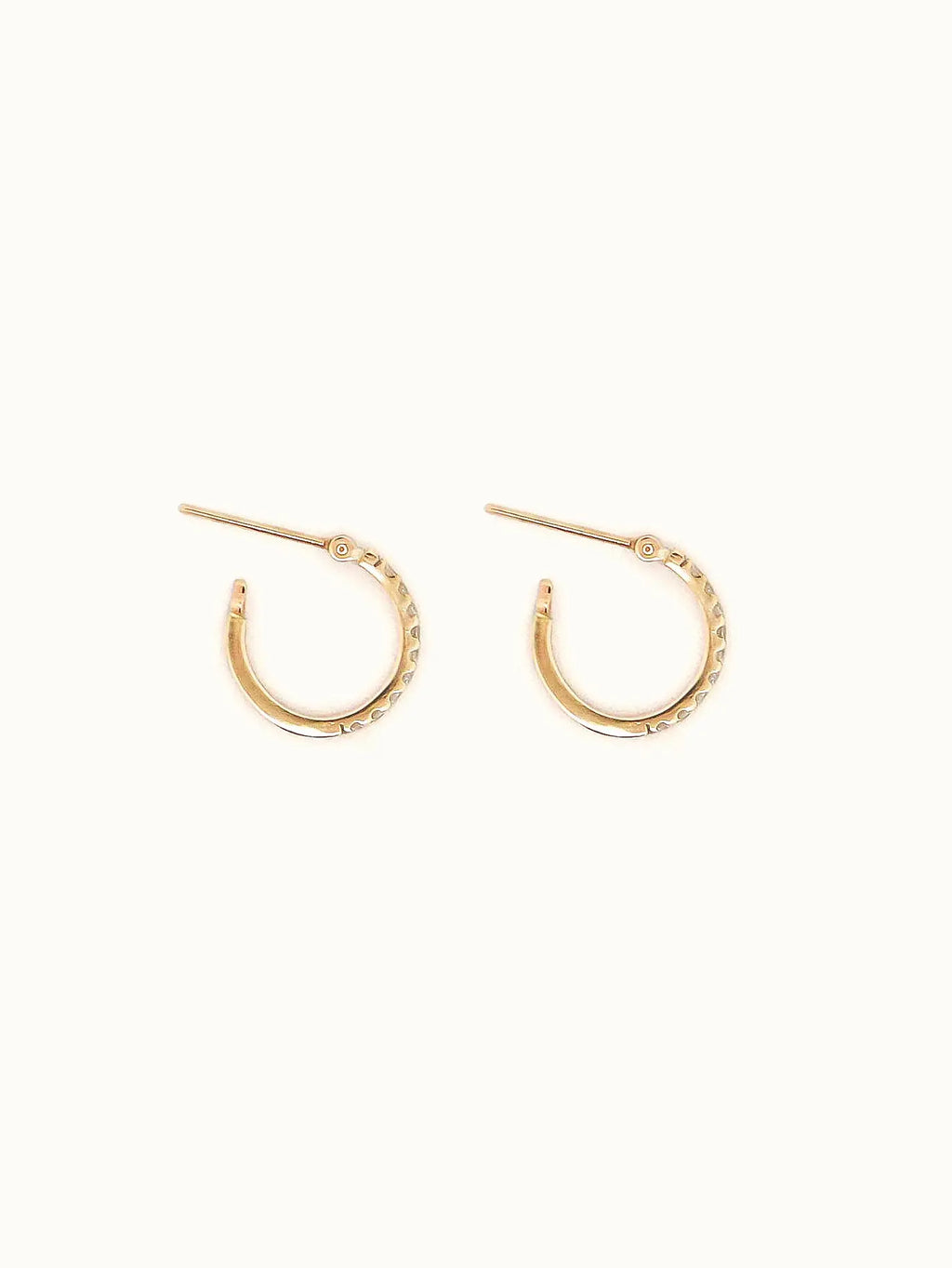 Pave diamond hoop earrings