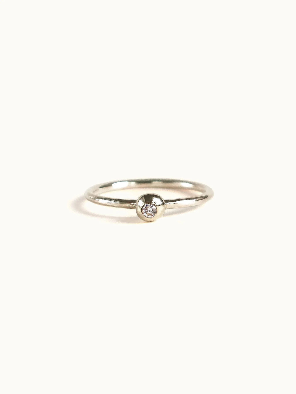 White Diamond pebble ring