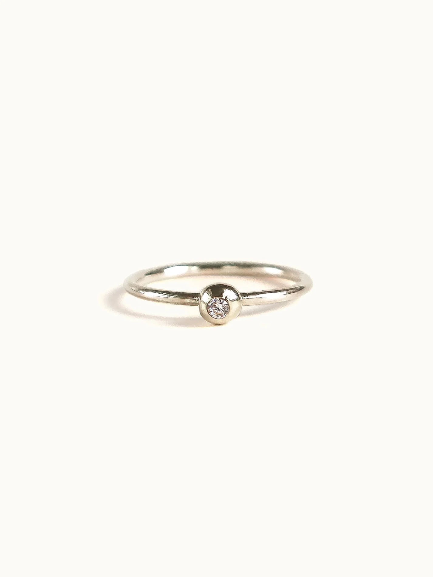 White Diamond pebble ring