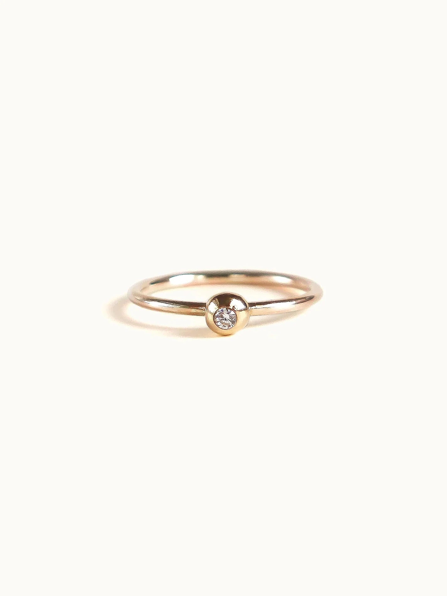 White Diamond pebble ring
