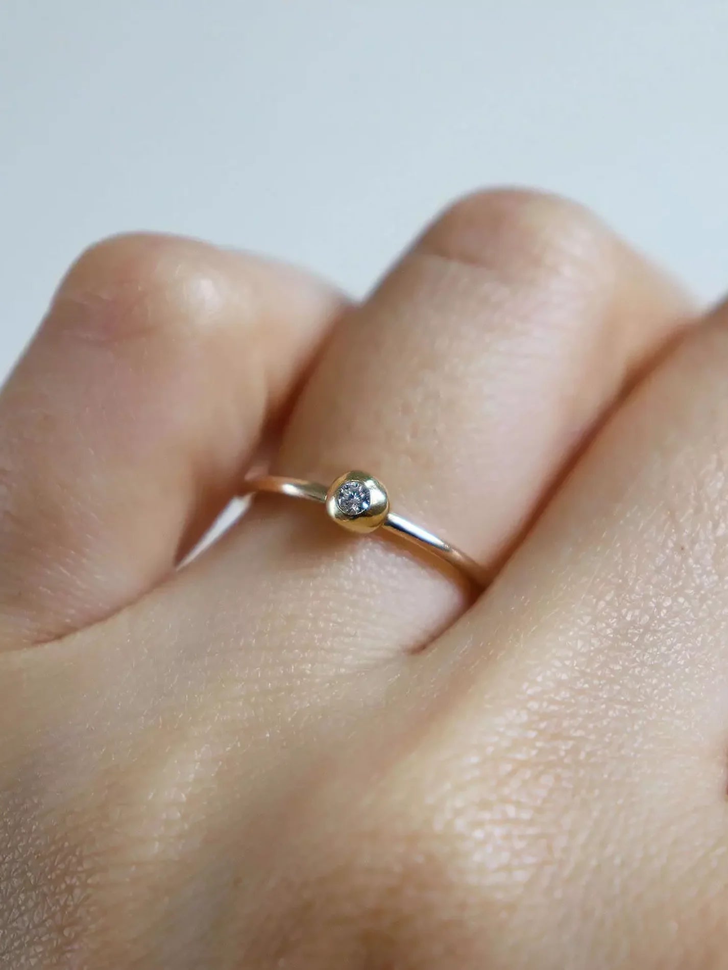 White Diamond pebble ring