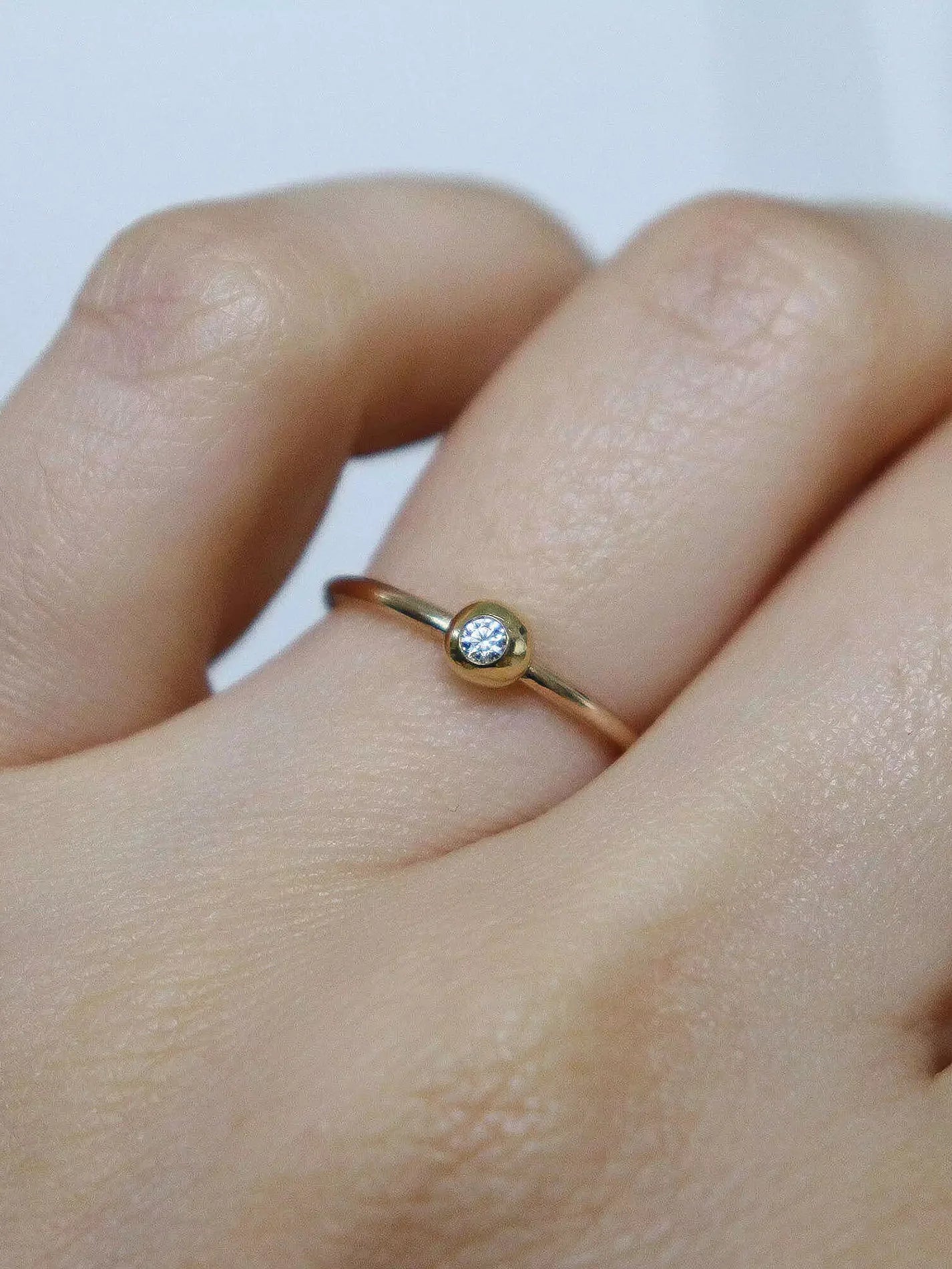 White Diamond pebble ring