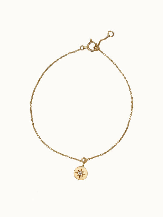 Pole star bracelet with diamond